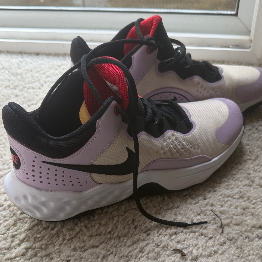 Nike Athletic Shoes - Black, Red, Cream, and Purple